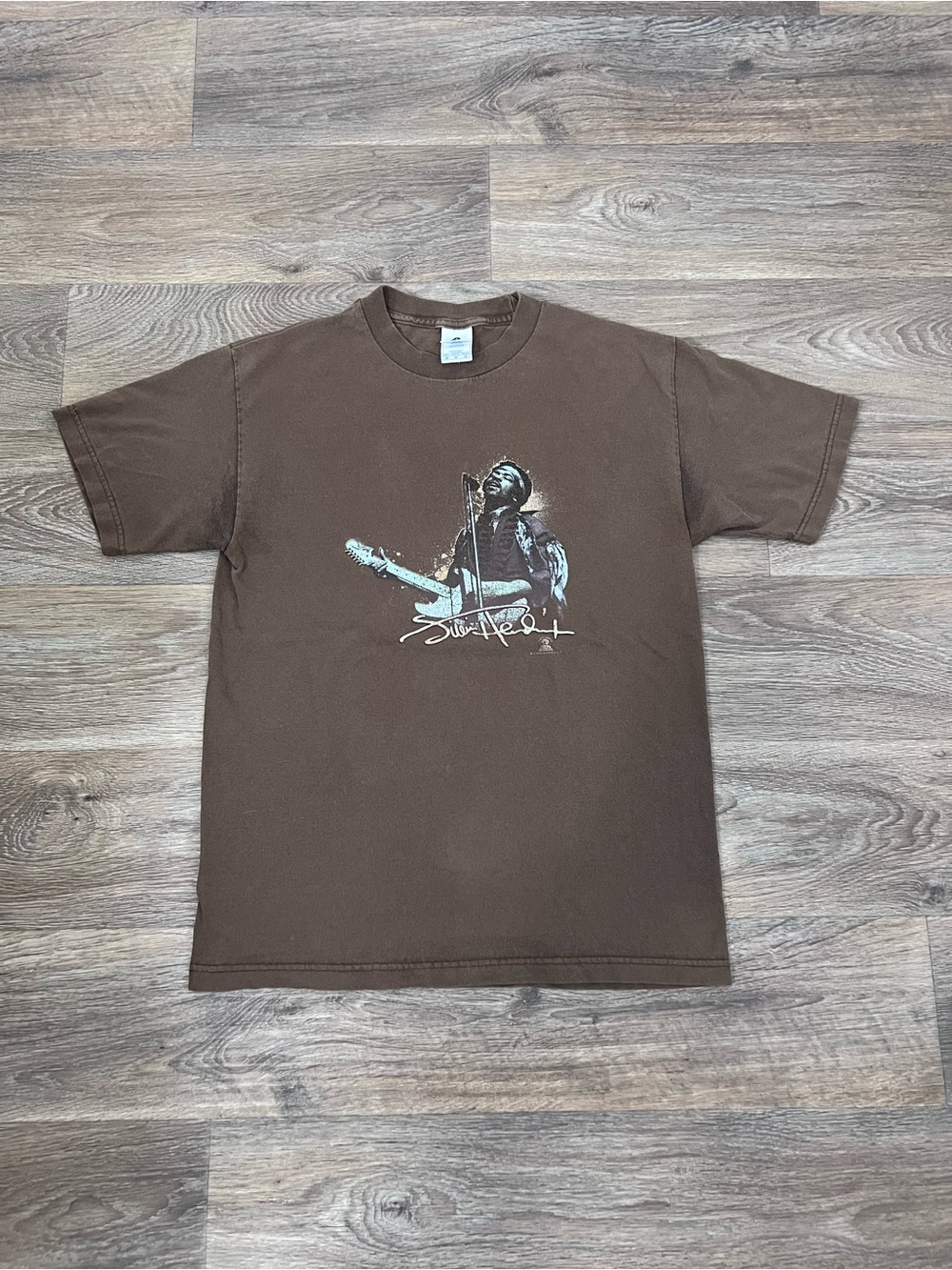 Vintage Y2K Jimi Hendrix men's shirt Medium. Brown Shirt. Authentic Hendrix/A562